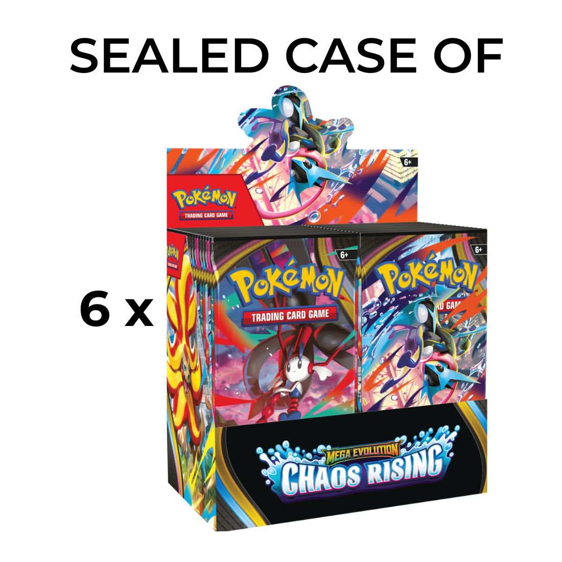 Pokémon TCG: Mega Evolution—Chaos Rising Booster Box Factory Sealed Case (6 Booster Boxes)